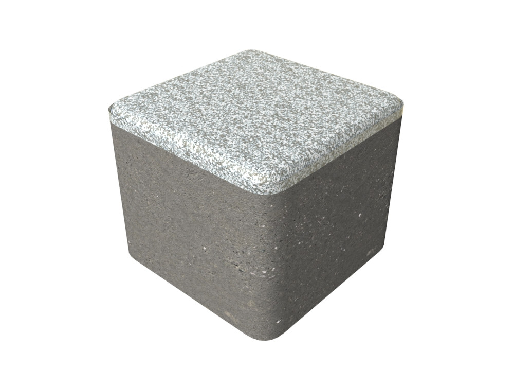 Тротуарная плитка «Квадрат» белый гранит 100x100x80